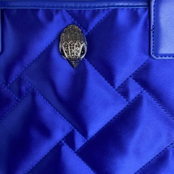 Kurt Geiger London Recycled Square Shopper Tote Blue Quilted Nylon Large Eagle - Picture 6 of 13